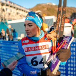 LE GRAND BORNAND, FRANCE - DECEMBER 18: Dorothea Wierer of Italy December 18, 2025 in Le Grand Bornand, France. (Photo by Alexis Rodriguez)