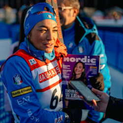 LE GRAND BORNAND, FRANCE - DECEMBER 18: Dorothea Wierer of Italy December 18, 2025 in Le Grand Bornand, France. (Photo by Alexis Rodriguez)