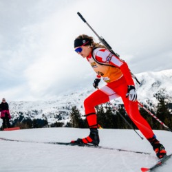 Samse National Tour n°4,MÉRIBEL, FRANCE - JANUARY 17: LAINE EVA of FRA January 17, 2026 in Méribel, France. (Photo by Rodriguez Alexis / @Aleiks_photo)