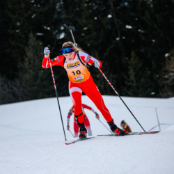 Samse National Tour n°4,MÉRIBEL, FRANCE - JANUARY 17: LAINE EVA of FRA January 17, 2026 in Méribel, France. (Photo by Rodriguez Alexis / @Aleiks_photo)