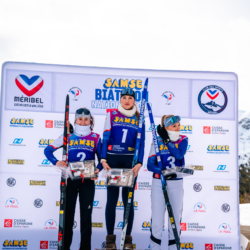 Samse National Tour n°4,MÉRIBEL, FRANCE - JANUARY 17: OLIVA JULIETTE of FRA, OUVRIER-BUFFET ROMANE of FRA and OUVRIER-BUFFET ADELE of FRA January 17, 2026 in Méribel, France. (Photo by Rodriguez Alexis / @Aleiks_photo)