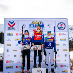 Samse National Tour n°4,MÉRIBEL, FRANCE - JANUARY 17: OLIVA JULIETTE of FRA, OUVRIER-BUFFET ROMANE of FRA and OUVRIER-BUFFET ADELE of FRA January 17, 2026 in Méribel, France. (Photo by Rodriguez Alexis / @Aleiks_photo)