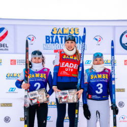 Samse National Tour n°4,MÉRIBEL, FRANCE - JANUARY 17: OLIVA JULIETTE of FRA, OUVRIER-BUFFET ROMANE of FRA and OUVRIER-BUFFET ADELE of FRA January 17, 2026 in Méribel, France. (Photo by Rodriguez Alexis / @Aleiks_photo)