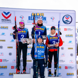 Samse National Tour n°4,MÉRIBEL, FRANCE - JANUARY 17: ROGUET LOUISE of FRA, DUPONT BALLET BAZ LOU ANNE of FRA, FONTAINE THEMICE of FRA and PERRIN CORALIE of FRA January 17, 2026 in Méribel, France. (Photo by Rodriguez Alexis / @Aleiks_photo)