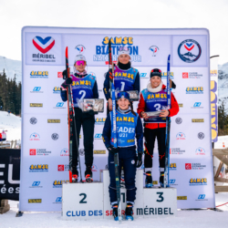 Samse National Tour n°4,MÉRIBEL, FRANCE - JANUARY 17: ROGUET LOUISE of FRA, DUPONT BALLET BAZ LOU ANNE of FRA, FONTAINE THEMICE of FRA and PERRIN CORALIE of FRA January 17, 2026 in Méribel, France. (Photo by Rodriguez Alexis / @Aleiks_photo)