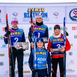 Samse National Tour n°4,MÉRIBEL, FRANCE - JANUARY 17: ROGUET LOUISE of FRA, DUPONT BALLET BAZ LOU ANNE of FRA, FONTAINE THEMICE of FRA and PERRIN CORALIE of FRA January 17, 2026 in Méribel, France. (Photo by Rodriguez Alexis / @Aleiks_photo)