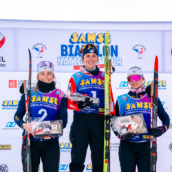 Samse National Tour n°4,MÉRIBEL, FRANCE - JANUARY 17: DUPONT BALLET BAZ LOU ANNE of FRA, BERTRAND FANY of FRA and ROGUET LOUISE of FRA January 17, 2026 in Méribel, France. (Photo by Rodriguez Alexis / @Aleiks_photo)