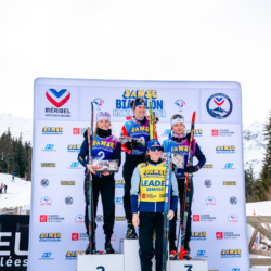 Samse National Tour n°4,MÉRIBEL, FRANCE - JANUARY 17: DUPONT BALLET BAZ LOU ANNE of FRA, BERTRAND FANY of FRA and ROGUET LOUISE of FRA January 17, 2026 in Méribel, France. (Photo by Rodriguez Alexis / @Aleiks_photo)