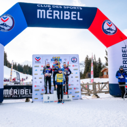 Samse National Tour n°4,MÉRIBEL, FRANCE - JANUARY 17: DUPONT BALLET BAZ LOU ANNE of FRA, BERTRAND FANY of FRA and ROGUET LOUISE of FRA January 17, 2026 in Méribel, France. (Photo by Rodriguez Alexis / @Aleiks_photo)
