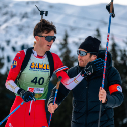 Samse National Tour n°4,MÉRIBEL, FRANCE - JANUARY 17: LAINE VICTOR of FRA and ARNAUD CLEMENT of FRANCE January 17, 2026 in Méribel, France. (Photo by Rodriguez Alexis / @Aleiks_photo)
