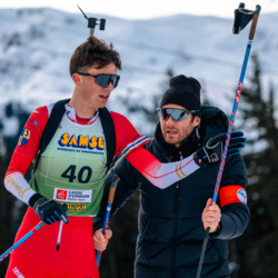 Samse National Tour n°4,MÉRIBEL, FRANCE - JANUARY 17: LAINE VICTOR of FRA and ARNAUD CLEMENT of FRANCE January 17, 2026 in Méribel, France. (Photo by Rodriguez Alexis / @Aleiks_photo)