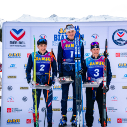 Samse National Tour n°4,MÉRIBEL, FRANCE - JANUARY 17: DELSOL ANTONIN, GUILLAUME POIROT and FLAVIO GUY January 17, 2026 in Méribel, France. (Photo by Rodriguez Alexis / @Aleiks_photo)