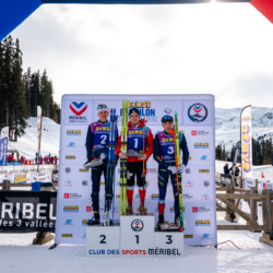 Samse National Tour n°4,MÉRIBEL, FRANCE - JANUARY 17: POIROT GUILLAUME, BROUTIER REMI and DELSOL ANTONIN January 17, 2026 in Méribel, France. (Photo by Rodriguez Alexis / @Aleiks_photo)