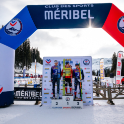 Samse National Tour n°4,MÉRIBEL, FRANCE - JANUARY 17: POIROT GUILLAUME, BROUTIER REMI and DELSOL ANTONIN January 17, 2026 in Méribel, France. (Photo by Rodriguez Alexis / @Aleiks_photo)