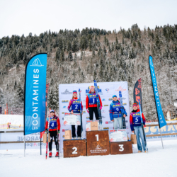 Samse National Tour n°5,LES CONTAMINES, FRANCE - JANUARY 24: BUISSON TAINA of FRA, PENALVERT NOEMIE of FRA, PICARD JANIE of FRA, RICHARD GAIA of FRA, PERREY MAYA of FRA January 24, 2026 in Les Contamines, France. (Photo by Rodriguez Alexis / @Aleiks_photo)