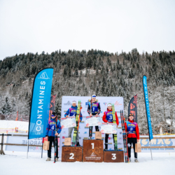 Samse National Tour n°5,LES CONTAMINES, FRANCE - JANUARY 24: ROGUET YANN of FRA, LAFOUX JULES of FRA, MINAZZI MARTIN of FRA, TUTTINO SAMUEL of FRA, VERCUEIL NANS of FRA January 24, 2026 in Les Contamines, France. (Photo by Rodriguez Alexis / @Aleiks_photo)