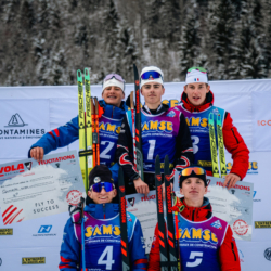 Samse National Tour n°5,LES CONTAMINES, FRANCE - JANUARY 24: ROGUET YANN of FRA, LAFOUX JULES of FRA, MINAZZI MARTIN of FRA, TUTTINO SAMUEL of FRA, VERCUEIL NANS of FRA January 24, 2026 in Les Contamines, France. (Photo by Rodriguez Alexis / @Aleiks_photo)