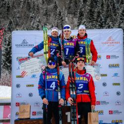 Samse National Tour n°5,LES CONTAMINES, FRANCE - JANUARY 24: ROGUET YANN of FRA, LAFOUX JULES of FRA, MINAZZI MARTIN of FRA, TUTTINO SAMUEL of FRA, VERCUEIL NANS of FRA January 24, 2026 in Les Contamines, France. (Photo by Rodriguez Alexis / @Aleiks_photo)