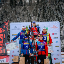 Samse National Tour n°5,LES CONTAMINES, FRANCE - JANUARY 24: ROGUET YANN of FRA, LAFOUX JULES of FRA, MINAZZI MARTIN of FRA, TUTTINO SAMUEL of FRA, VERCUEIL NANS of FRA January 24, 2026 in Les Contamines, France. (Photo by Rodriguez Alexis / @Aleiks_photo)