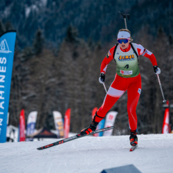 Samse National Tour n°5,LES CONTAMINES, FRANCE - JANUARY 24: LAINE EVA of FRA January 24, 2026 in Les Contamines, France. (Photo by Rodriguez Alexis / @Aleiks_photo)