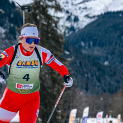 Samse National Tour n°5,LES CONTAMINES, FRANCE - JANUARY 24: LAINE EVA of FRA January 24, 2026 in Les Contamines, France. (Photo by Rodriguez Alexis / @Aleiks_photo)