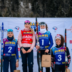 Samse National Tour n°5,LES CONTAMINES, FRANCE - JANUARY 24: OUVRIER-BUFFET ADELE of FRA, OUVRIER-BUFFET ROMANE of FRA, OLIVA JULIETTE of FRA and DODOS MATILDA of FRA January 24, 2026 in Les Contamines, France. (Photo by Rodriguez Alexis / @Aleiks_photo)