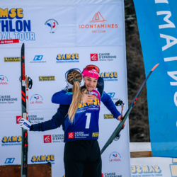 Samse National Tour n°5,LES CONTAMINES, FRANCE - JANUARY 24: DUPONT BALLET BAZ LOU ANNE of FRA, ORVAIN CHLOE of FRA January 24, 2026 in Les Contamines, France. (Photo by Rodriguez Alexis / @Aleiks_photo)