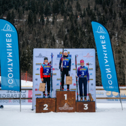 Samse National Tour n°5,LES CONTAMINES, FRANCE - JANUARY 24: FONTAINE THEMICE of FRA, DUPONT BALLET BAZ LOU ANNE of FRA and ORVAIN CHLOE of FRA January 24, 2026 in Les Contamines, France. (Photo by Rodriguez Alexis / @Aleiks_photo)