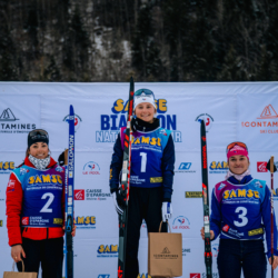 Samse National Tour n°5,LES CONTAMINES, FRANCE - JANUARY 24: FONTAINE THEMICE of FRA, DUPONT BALLET BAZ LOU ANNE of FRA and ORVAIN CHLOE of FRA January 24, 2026 in Les Contamines, France. (Photo by Rodriguez Alexis / @Aleiks_photo)