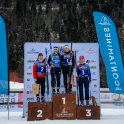 Samse National Tour n°5,LES CONTAMINES, FRANCE - JANUARY 24: FONTAINE THEMICE of FRA, PERRIN CORALIE of FRA, DUPONT BALLET BAZ LOU ANNE of FRA and ORVAIN CHLOE of FRA January 24, 2026 in Les Contamines, France. (Photo by Rodriguez Alexis / @Aleiks_photo)