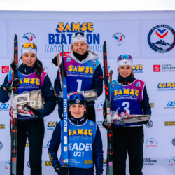 Samse National Tour n°4,MÉRIBEL, FRANCE - JANUARY 18: ROGUET LOUISE of FRA, DUPONT BALLET BAZ LOU ANNE of FRA, BUGEAUD LOLA of FRA and PERRIN CORALIE of FRA January 18, 2026 in Méribel, France. (Photo by Rodriguez Alexis / @Aleiks_photo)