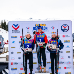 Samse National Tour n°4,MÉRIBEL, FRANCE - JANUARY 18: DUPONT BALLET BAZ LOU ANNE of FRA, JEANNIER LEONIE of FRA and ROGUET LOUISE of FRA January 18, 2026 in Méribel, France. (Photo by Rodriguez Alexis / @Aleiks_photo)