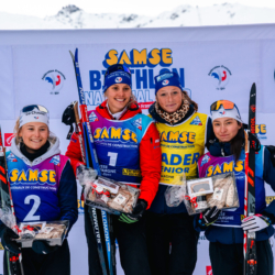 Samse National Tour n°4,MÉRIBEL, FRANCE - JANUARY 18: DUPONT BALLET BAZ LOU ANNE of FRA, JEANNIER LEONIE of FRA, SIBERCHICOT LISA of FRA and ROGUET LOUISE of FRA January 18, 2026 in Méribel, France. (Photo by Rodriguez Alexis / @Aleiks_photo)