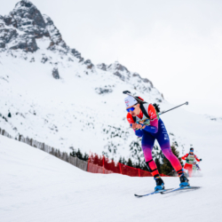Samse National Tour n°4,MÉRIBEL, FRANCE - JANUARY 18: LARGER LOIS of FRA January 18, 2026 in Méribel, France. (Photo by Rodriguez Alexis / @Aleiks_photo)