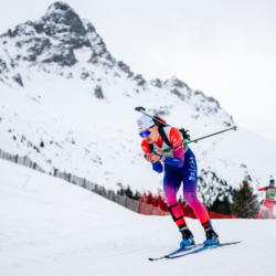 Samse National Tour n°4,MÉRIBEL, FRANCE - JANUARY 18: LARGER LOIS of FRA January 18, 2026 in Méribel, France. (Photo by Rodriguez Alexis / @Aleiks_photo)