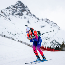 Samse National Tour n°4,MÉRIBEL, FRANCE - JANUARY 18: LARGER LOIS of FRA January 18, 2026 in Méribel, France. (Photo by Rodriguez Alexis / @Aleiks_photo)