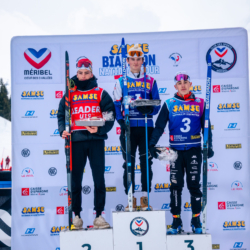 Samse National Tour n°4,MÉRIBEL, FRANCE - JANUARY 18: MADELENAT NANS of FRA, PERRILLAT-BOTTONET EMILE of FRA an BOUILLET TOM of FRA January 18, 2026 in Méribel, France. (Photo by Rodriguez Alexis / @Aleiks_photo)