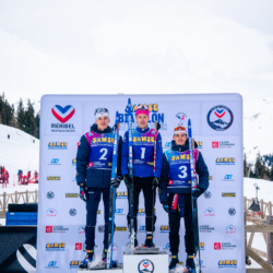 Samse National Tour n°4,MÉRIBEL, FRANCE - JANUARY 18: POIROT GUILLAUME of FRA, PERRILLAT-BOTTONET JUDICAEL of FRA and GRATALOUP MANISSOLLE CAMILLE of FRA January 18, 2026 in Méribel, France. (Photo by Rodriguez Alexis / @Aleiks_photo)