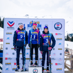 Samse National Tour n°4,MÉRIBEL, FRANCE - JANUARY 18: POIROT GUILLAUME of FRA, PERRILLAT-BOTTONET JUDICAEL of FRA and GUIRAUD-POILLOT THEO of FRA January 18, 2026 in Méribel, France. (Photo by Rodriguez Alexis / @Aleiks_photo)