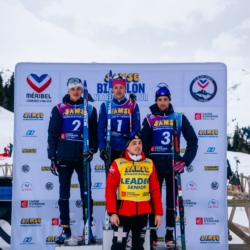 Samse National Tour n°4,MÉRIBEL, FRANCE - JANUARY 18: POIROT GUILLAUME of FRA, PERRILLAT-BOTTONET JUDICAEL of FRA BROUTIER REMI of FRA and GUIRAUD-POILLOT THEO of FRA January 18, 2026 in Méribel, France. (Photo by Rodriguez Alexis / @Aleiks_photo)