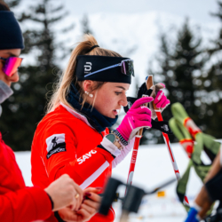 Samse National Tour n°4,MÉRIBEL, FRANCE - JANUARY 18: LAINE EVA of FRA January 18, 2026 in Méribel, France. (Photo by Rodriguez Alexis / @Aleiks_photo)