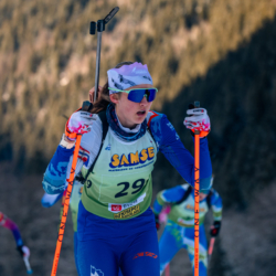 Samse National Tour n°5,LES CONTAMINES, FRANCE - JANUARY 25: LEONIE MORIN of FRA January 25, 2026 in Les Contamines, France. (Photo by Rodriguez Alexis / @Aleiks_photo)