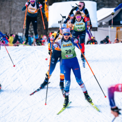 Samse National Tour n°5,LES CONTAMINES, FRANCE - JANUARY 25: LEONIE MORIN of FRA January 25, 2026 in Les Contamines, France. (Photo by Rodriguez Alexis / @Aleiks_photo)