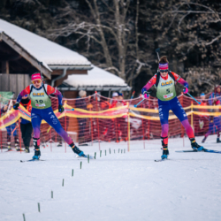 Samse National Tour n°5,LES CONTAMINES, FRANCE - JANUARY 25: GABRIELLE BOURGEOIS of FRA, MAYA PERREY of FRA January 25, 2026 in Les Contamines, France. (Photo by Rodriguez Alexis / @Aleiks_photo)