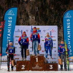 Samse National Tour n°5,LES CONTAMINES, FRANCE - JANUARY 25: CHLOE VERMEULEN of FRA, LOUANE ADAM of FRA, MAYA PERREY of FRA, GABRIELLE BOURGEOIS of FRA, PAULINE LAFOUX of FRA January 25, 2026 in Les Contamines, France. (Photo by Rodriguez Alexis / @Aleiks_photo)