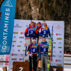 Samse National Tour n°5,LES CONTAMINES, FRANCE - JANUARY 25: CHLOE VERMEULEN of FRA, LOUANE ADAM of FRA, MAYA PERREY of FRA, GABRIELLE BOURGEOIS of FRA, PAULINE LAFOUX of FRA January 25, 2026 in Les Contamines, France. (Photo by Rodriguez Alexis / @Aleiks_photo)