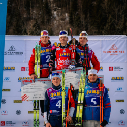 Samse National Tour n°5,LES CONTAMINES, FRANCE - JANUARY 25: MAEL BERNOLE of FRA, SAMUEL TUTTINO of FRA, MARTIN MINAZZI of FRA, NANS VERCUEIL of FRA, JULES LAFOUX of FRA January 25, 2026 in Les Contamines, France. (Photo by Rodriguez Alexis / @Aleiks_photo)