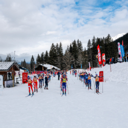 Samse National Tour n°5,LES CONTAMINES, FRANCE - JANUARY 25: LEONIE JEANNIER of FRA, LISA SIBERCHICOT of FRA, LOU ANNE DUPONT BALLET BAZ of FRA, STADIUM January 25, 2026 in Les Contamines, France. (Photo by Rodriguez Alexis / @Aleiks_photo)