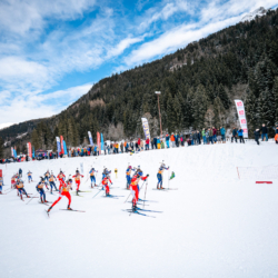 Samse National Tour n°5,LES CONTAMINES, FRANCE - JANUARY 25: LEONIE JEANNIER of FRA, LISA SIBERCHICOT of FRA, LOU ANNE DUPONT BALLET BAZ of FRA, STADIUM January 25, 2026 in Les Contamines, France. (Photo by Rodriguez Alexis / @Aleiks_photo)