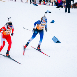 Samse National Tour n°5,LES CONTAMINES, FRANCE - JANUARY 25: EVA LAINE of FRA, JULIANE JACOB of FRA January 25, 2026 in Les Contamines, France. (Photo by Rodriguez Alexis / @Aleiks_photo)